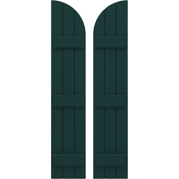 Ekena Millwork Americraft 3-Board (3 Batten) Wood Joined Board-n-Batten Shutters w/ Arch Top, ARW401BQ311X77FGH, PR ARW401BQ311X77FGH - main